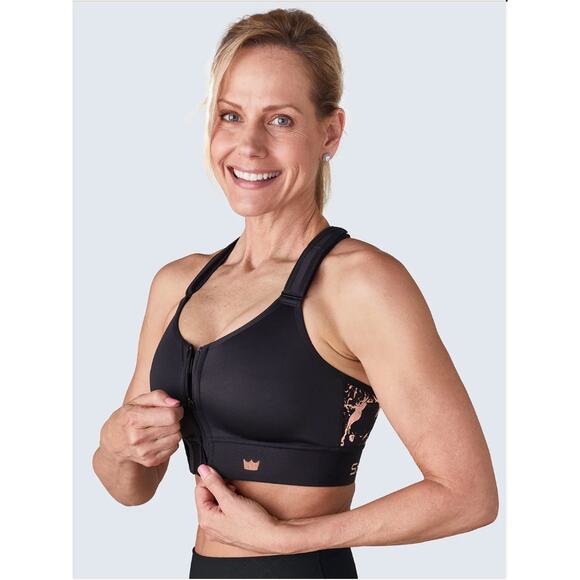 Women's Shefit Flex Sports Bra Medium Impact in Black Athleisure Running size M - Picture 1 of 6